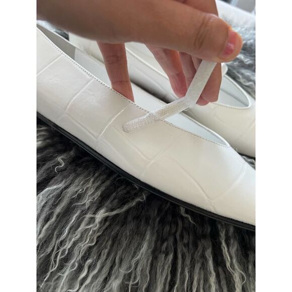 BY FAR Molly Maxi Croco Embossed ballet Leather Flat white 39 - Picture 12 of 12